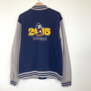 Disney Mickey Mouse Varsity Jacket Y2K Disneyland Resort Embroidered Large Navy